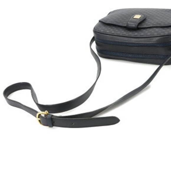 Celine Macadam Shoulder Bag Leather Navy Blue Sholder - Picture 5 of 9
